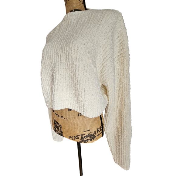 White Fox Leave Home Without Me Sweater, Cream, NWT, NEW Sz S/M - Picture 7 of 13
